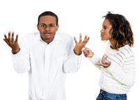 African American couple arguing